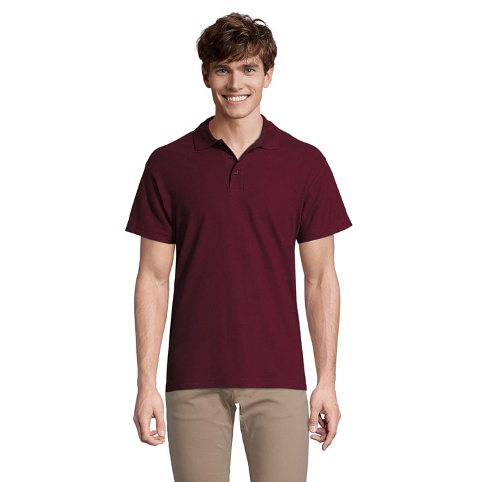 Polo en coton publicitaire homme 210g - SPRING Bordeaux 1